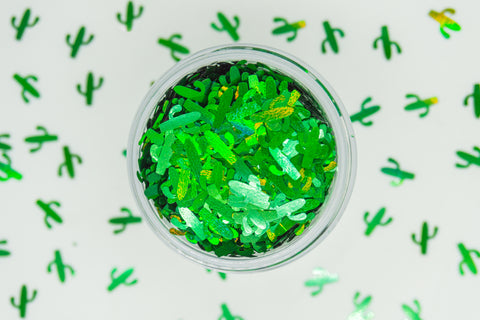 Cactus Green Holographic Confetti