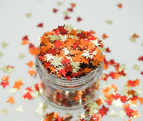 Holographic Fall Leaves Mix Confetti