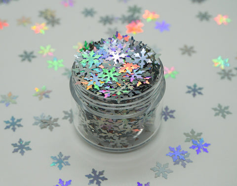 Holographic Snowflake Confetti