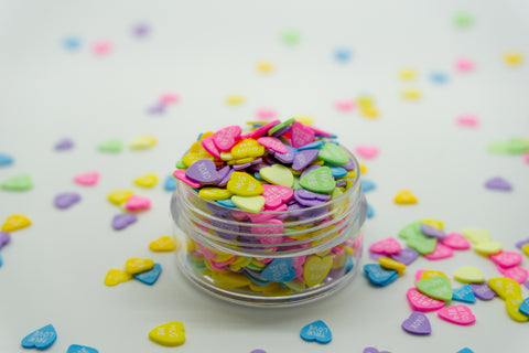 Candy Hearts Polymer Clay Slices