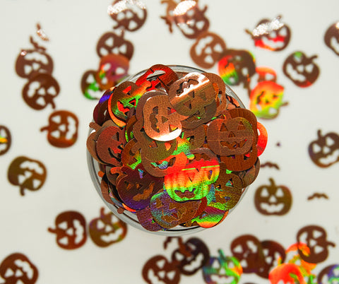 Holographic Pumpkin Confetti