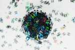 Holographic Black CC Confetti