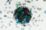 Holographic Black CC Confetti