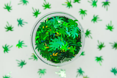 Palm Tree Holographic Green Confetti