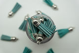 Silver Top Keychain Tassels