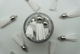 Silver Top Keychain Tassels