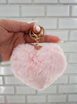 Jumbo Heart Pom Pom Keychain