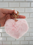 Jumbo Heart Pom Pom Keychain