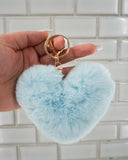 Jumbo Heart Pom Pom Keychain