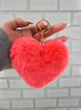 josydesigns Pom Pom Keychain with Heart