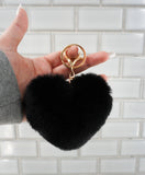 Jumbo Heart Pom Pom Keychain