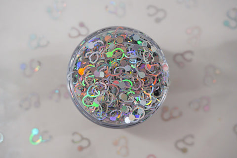 Holographic Silver Stethoscope Confetti