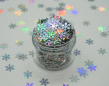 Holographic Snowflake Confetti