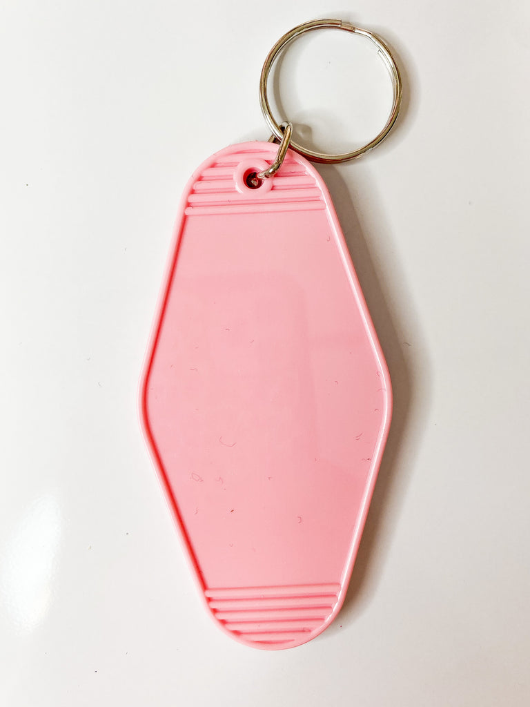 Vintage Motel Keychain Blank Hotel Keychains Rhombus Retro Key Tag, Rose  Red, 10 Pack