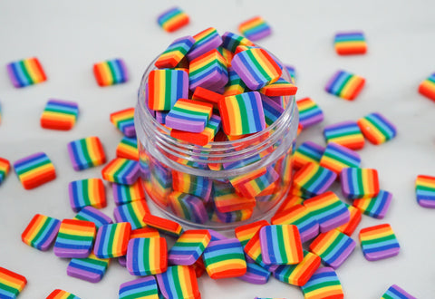 Rainbow Flag Polymer Clay Slices