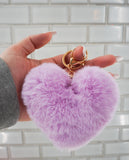 Jumbo Heart Pom Pom Keychain