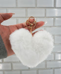 Jumbo Heart Pom Pom Keychain