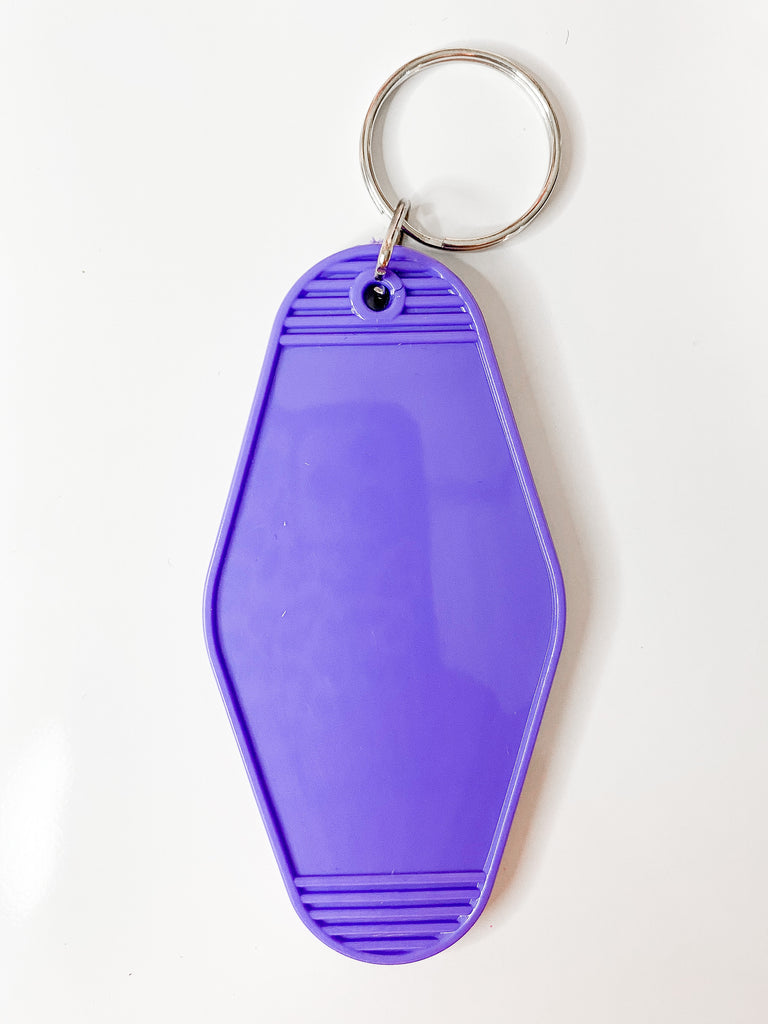 RCS Blanks, LLC Vintage Style Hotel Keychain Purple