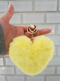 Jumbo Heart Pom Pom Keychain